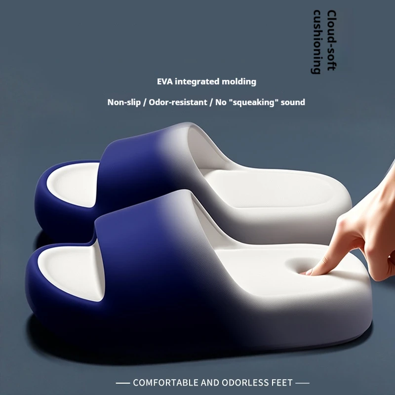 New EVA Cloud Slides Thick Sole Non Slip Odor Free Summer Slippers For Women Men Bathroom Dormitory Shower Bedroom Home Shoes