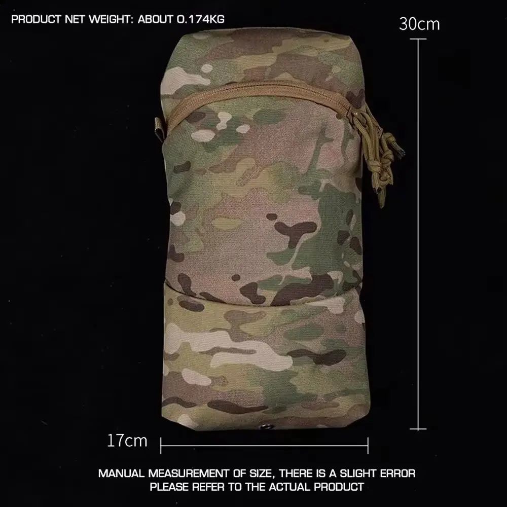 GP Vertical Sundries Bag 12x6 Tactical Molle Back Panel Multi-functional Camo Universal Pouch Accessory for Outdoor Gear