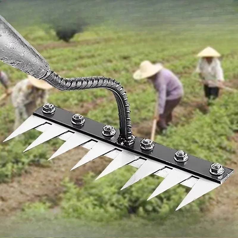 EE& Multifunl weeding tool Multi-purpose weeding artifact removable rake turning soil hoe agricultural household grass rake※