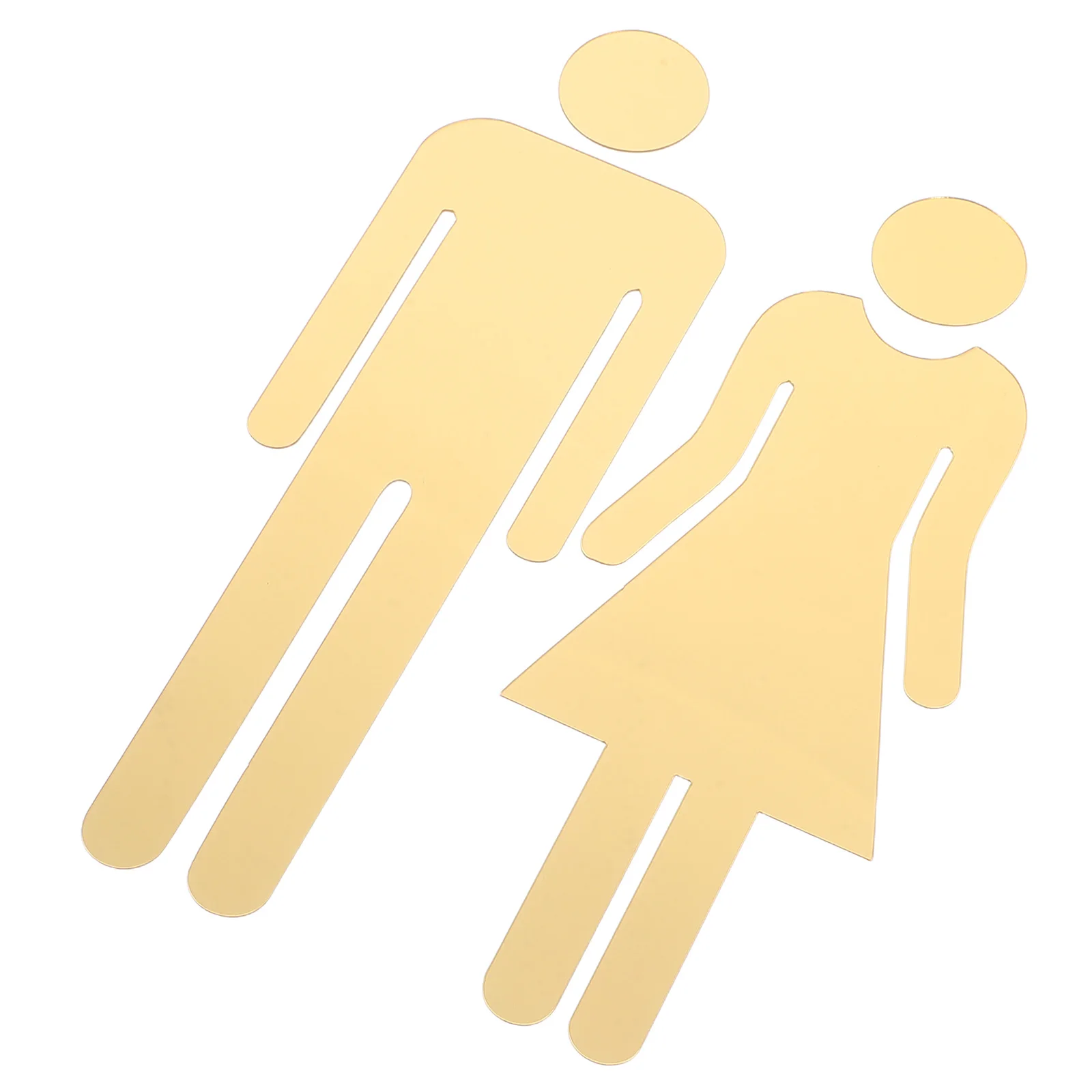 

1 Pair Golden Acrylic Bathroom Gender Signs Self Adhesive Restroom Labels for Home Hotel Material Easy Installation Fits