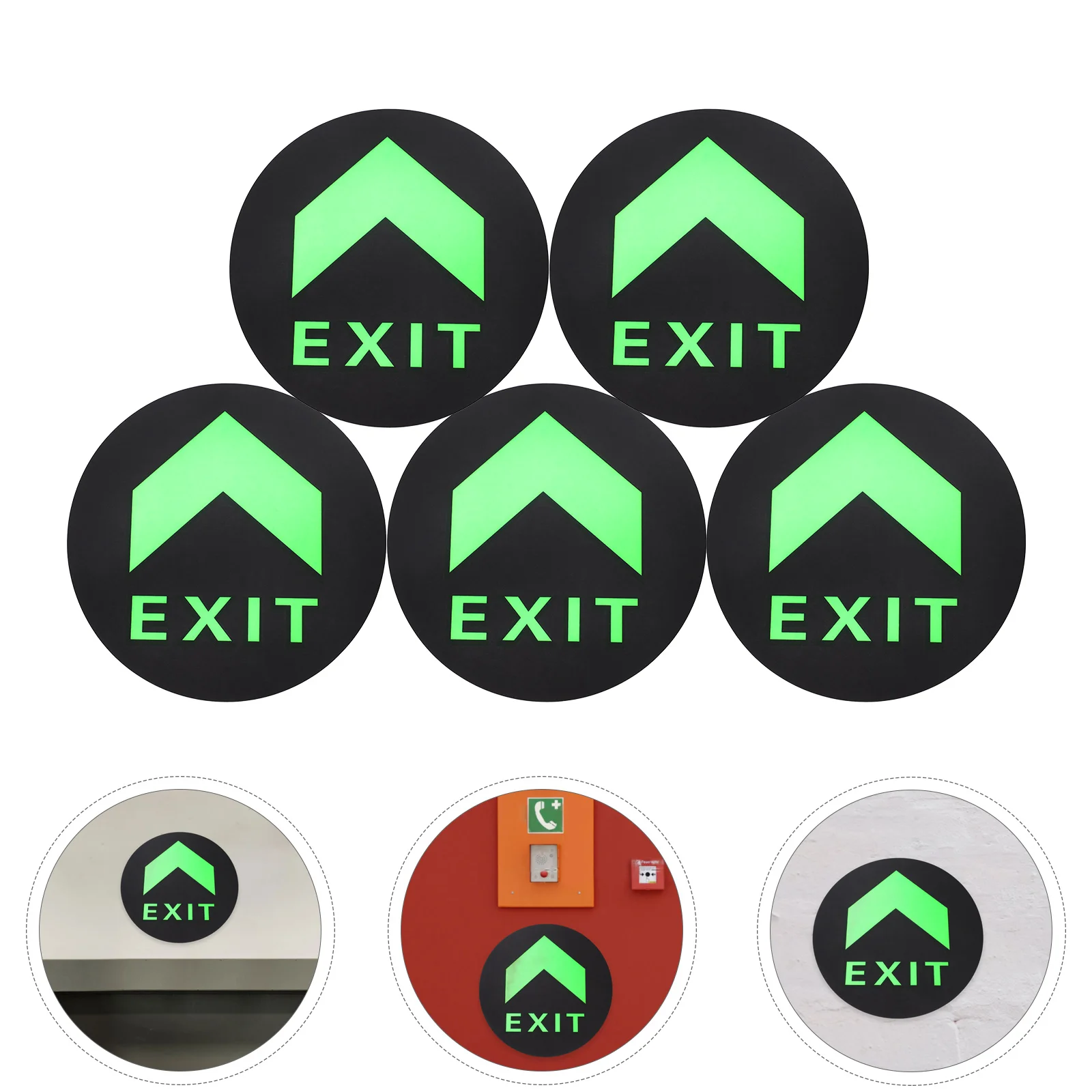 5 Pcs Safety Sign Exit Decals Sticker Affixed Stickers Warning Arrow