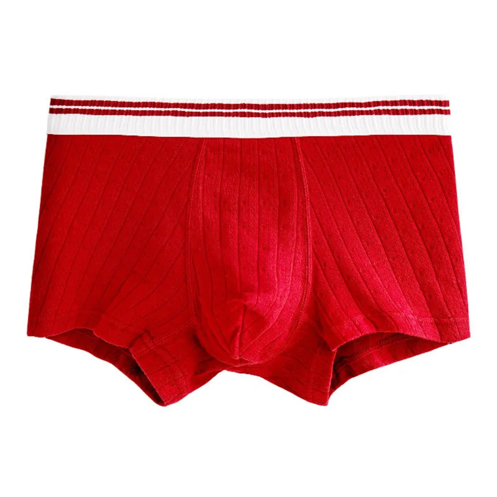 Boxers sexy en coton mélangé pour hommes, slips taille moyenne, sous-vêtements, lingerie masculine, poudres bombées, caleçons, culottes, 1 pièce