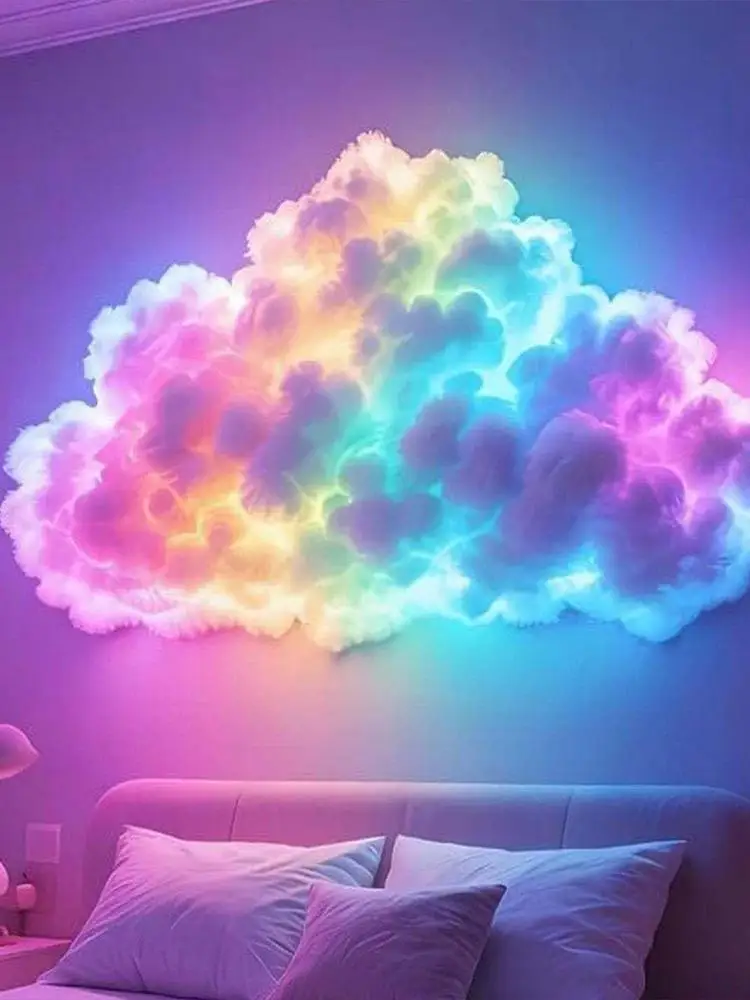 Cloud LED Lights for Ceiling USB Thundercloud Lamp Decoration Set Dynamic Lighting Decoration for Desktop Ceiling Bedroom Living