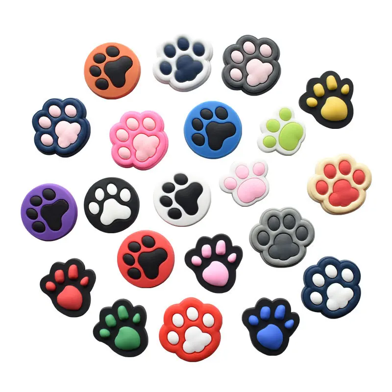 cat dog paw series muti-color fashion lovely shoe charms buckles decorations for clog bracelet pencil box bag DIYkids unisex gif