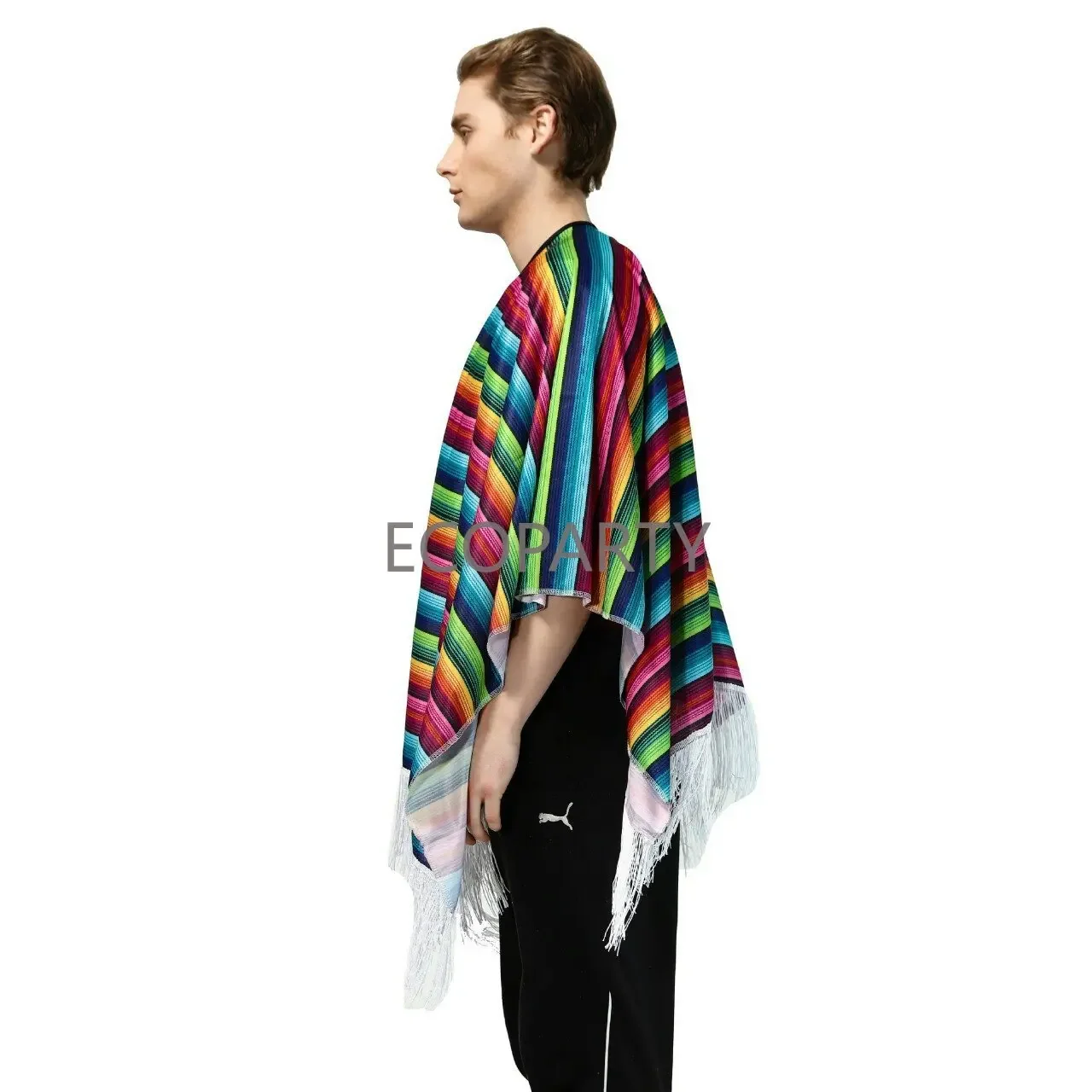 Man Adule Mexicaanse Poncho Kleurrijke Grappige Mexicaanse Capes Party Kostuums Voor Outdoor Camping Carnaval Vakantie 20