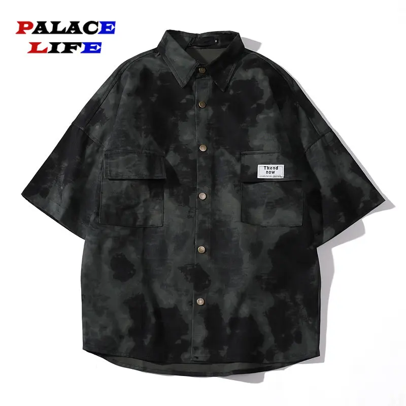 Oversized Heavy Cotton Camouflage New Original Summer Short Sleeve Shirts Casual Loose Fashion for Men Chemise Homme De Luxe