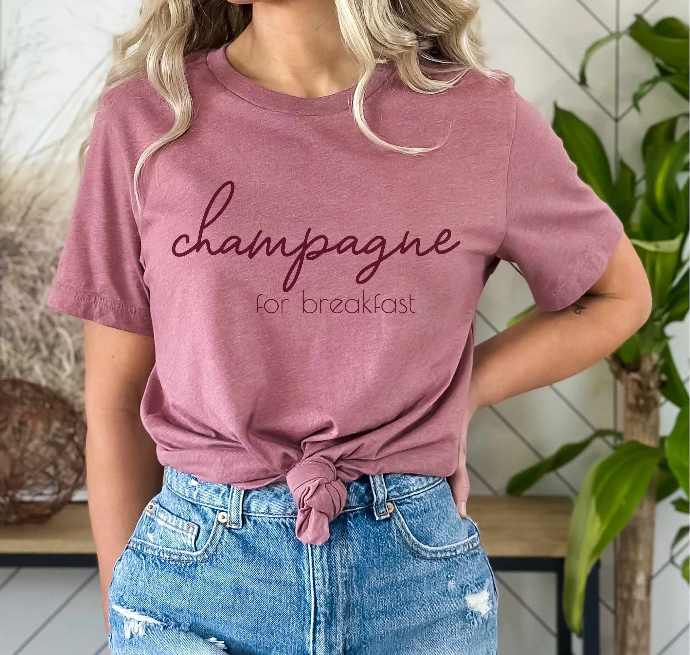 Champagne Breakfast T Shirt Girls Brunch Lover S'Il Vous Plait Please