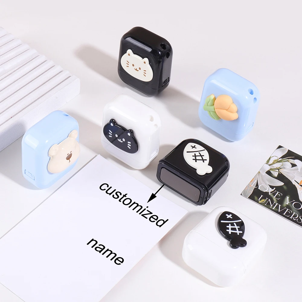 Custom Kids Name Stamp Signature Personalized Name Stamp Waterproof Ink Kindergarten Clothing Label Cute Customized Text Seal