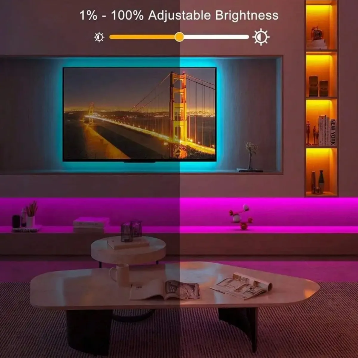 LED strip for TV back, with infrared remote control RGB lamp, suitable for bedroom, home, game room, party and wall decoration image 5