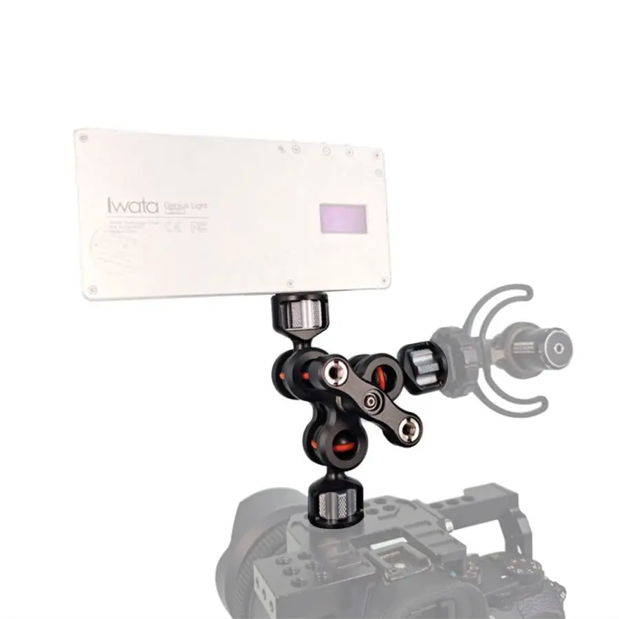 Triple Ball Head Mount Adapter Magic Arm with 1/4