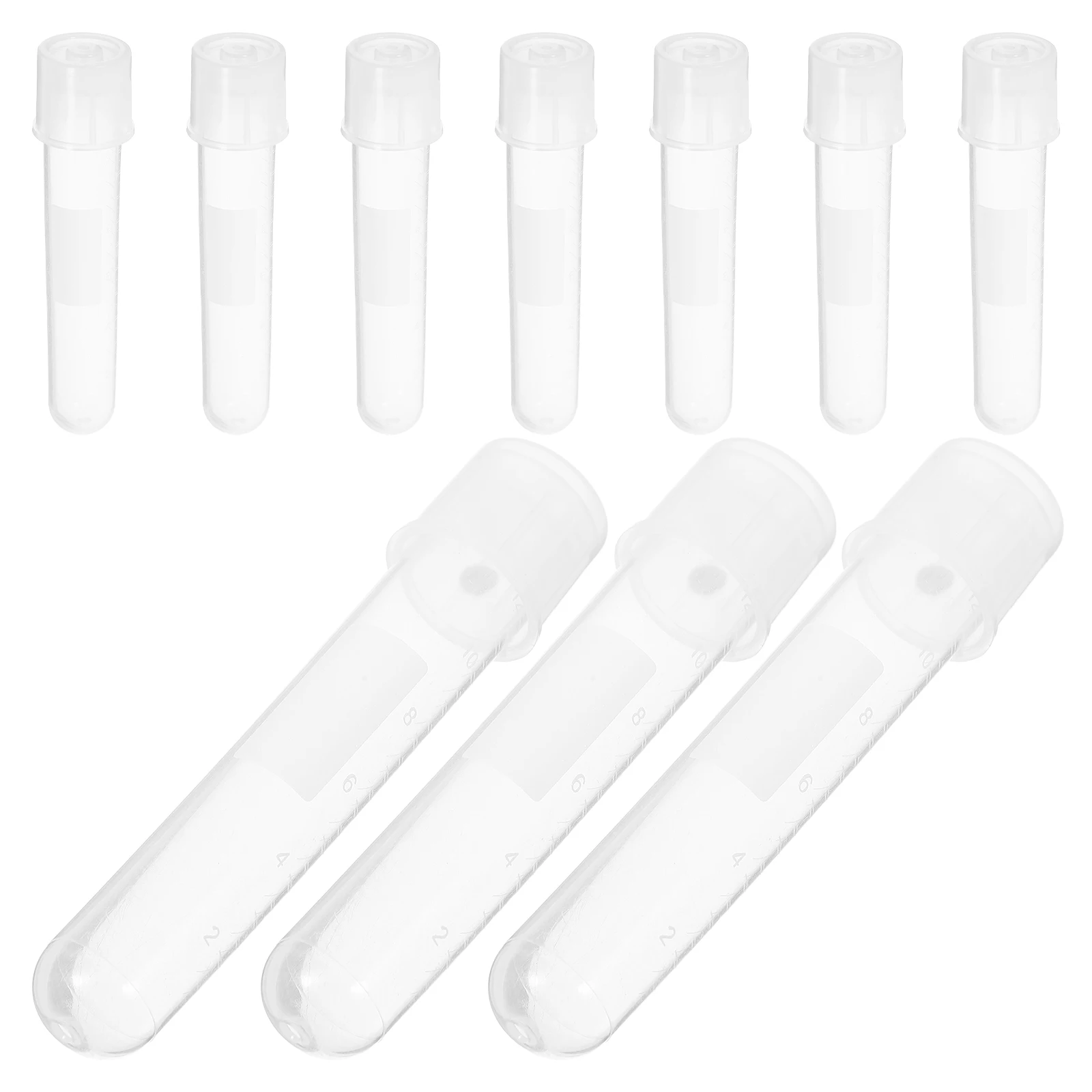 

10 Pcs Culture Tube Tubes Liquid Plastic Test Laboratory Scientific Experiment Containers Small Travel