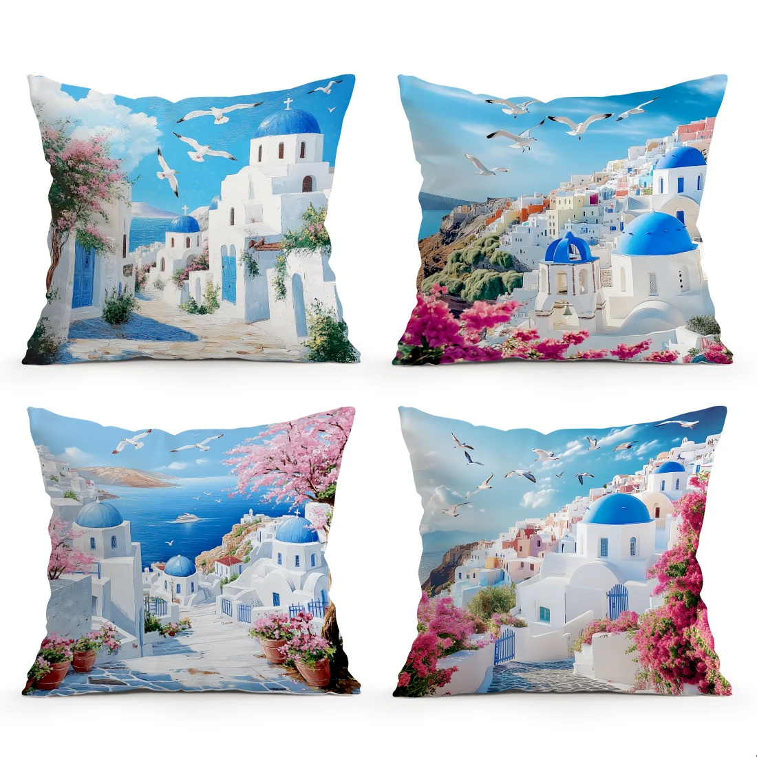 Greece Santorini scenery  Cushions Pillowcase Cushion Cover 