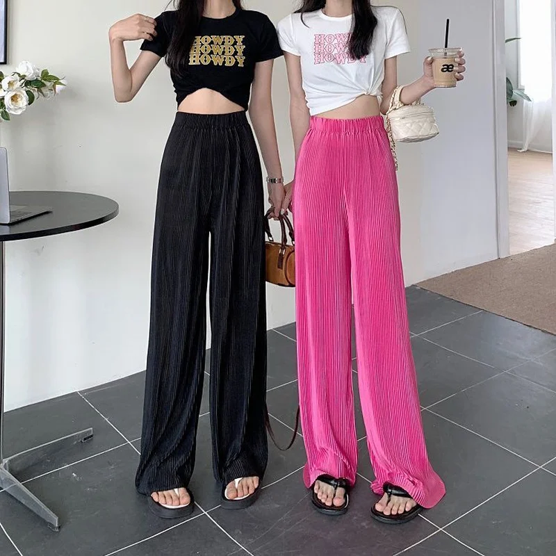 Pantalon Baggy Style BF pour femmes, taille haute, populaire, doux, assorti avec tout, amis d'été, décontracté, nettoyage quotidien, Chic, confortable, droit Ins