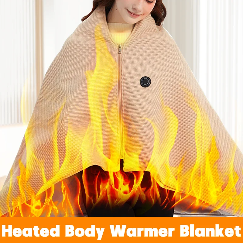 

Electric Heated Blanket Shawl for Office Washable USB 3 Heating Levels Wearable Body Warmer Blanket for Household and Office