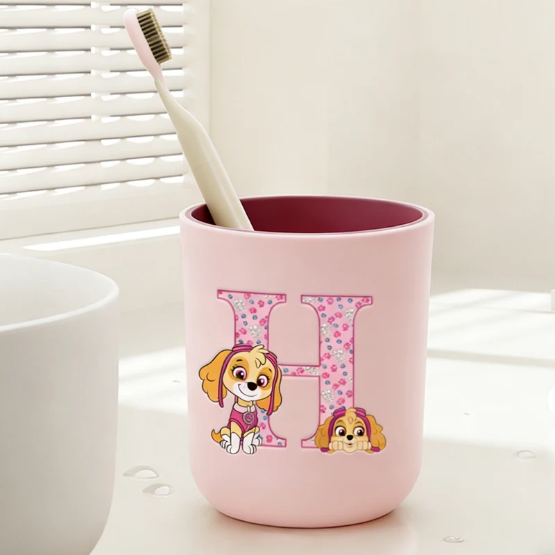 

Детская чашка для зубной щетки с рисунком «Щенячий патруль», буквы A-Z, детские чашки для ополаскивания для мальчиков и девочек, ванная комната, кружки для полоскания рта, держатель для зубной щетки ​