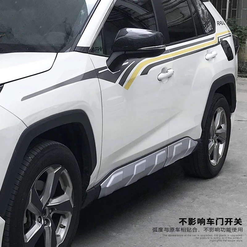 For Toyota RAV4 2020-2022 High Quality ABS Body Side Moldings Side Door Decoration Car Accessories Styling 4pcs Sansour