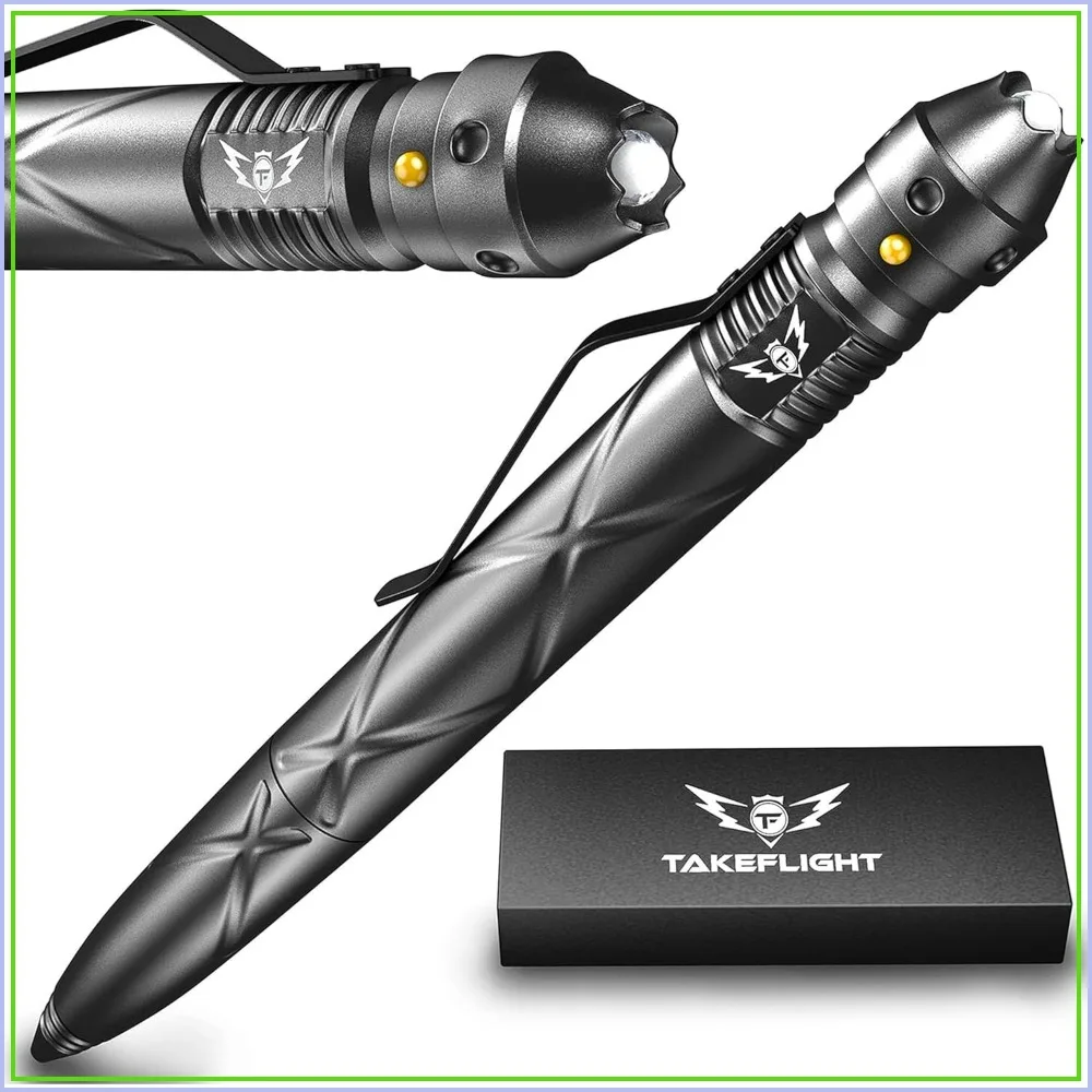 

Tactical Pen Multi-Tool: Self Defense, EDC LED Flashlight & Pen for Military & Outdoor Survival Gear - Unique Gift for Him
