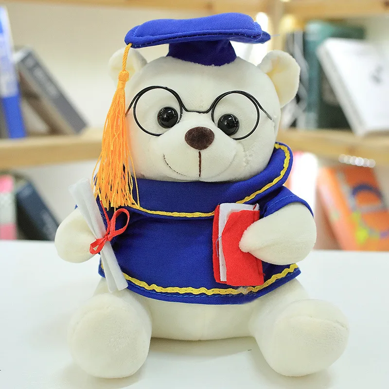 

Cute 18/23cm Doctor Bear Plush Toy Glasses Bear Graduation Bear Doll Bear Animal Doll Kindergarten Gift
