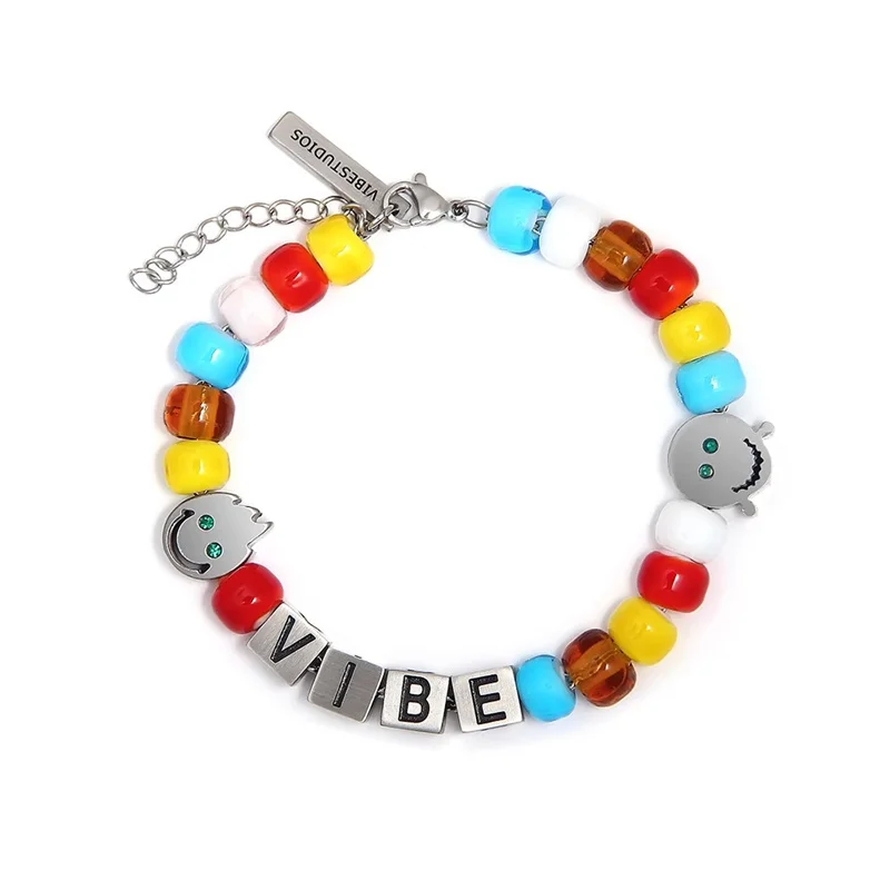 

Hip hop Niche Rainbow Bead Dice Bracelet for Men and Women American Couples Street Parties Fashion Accessories Jewelry