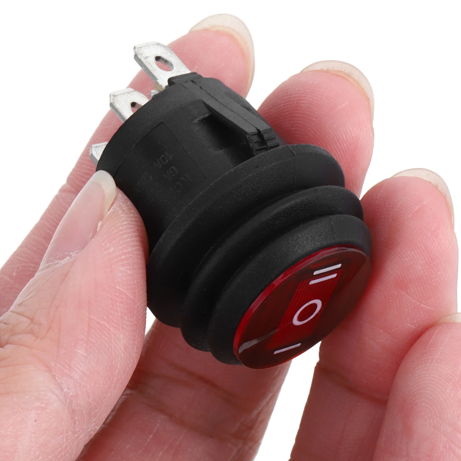 6A 250V Waterproof Rocker Switch Spdt 3 Pin on Off on Round Toggle for Car Boat Motorcycle Dashboard Control Spdt