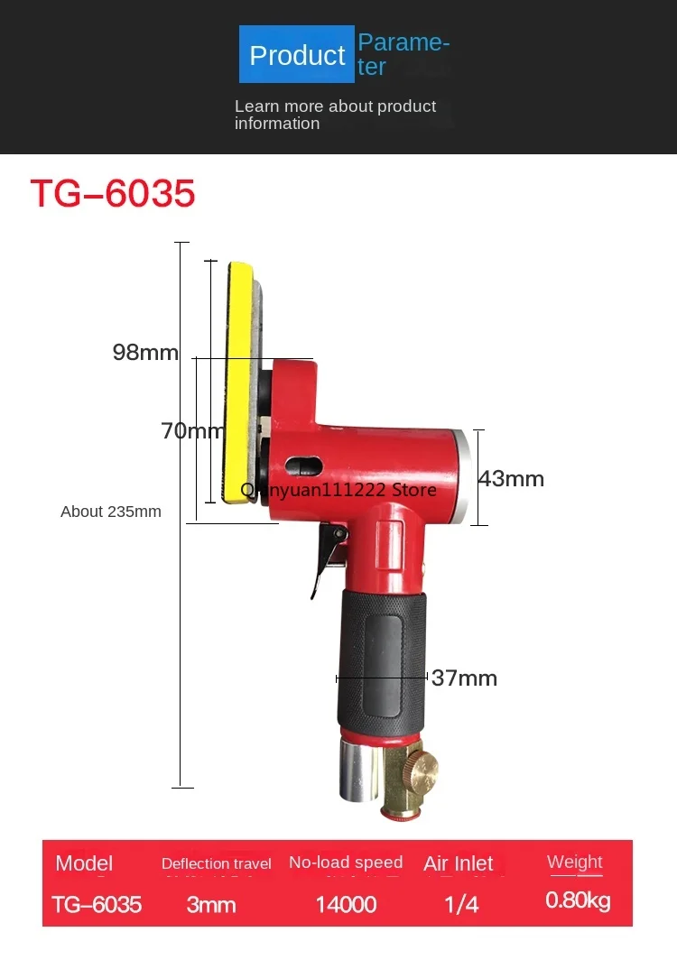 Pneumatic polishing machine, sanding machine, reciprocating polishing machine