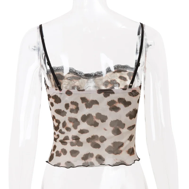 Summer New Sexy Spicy Girl Fashion Retro Leopard Print Slim Fit Tank Top