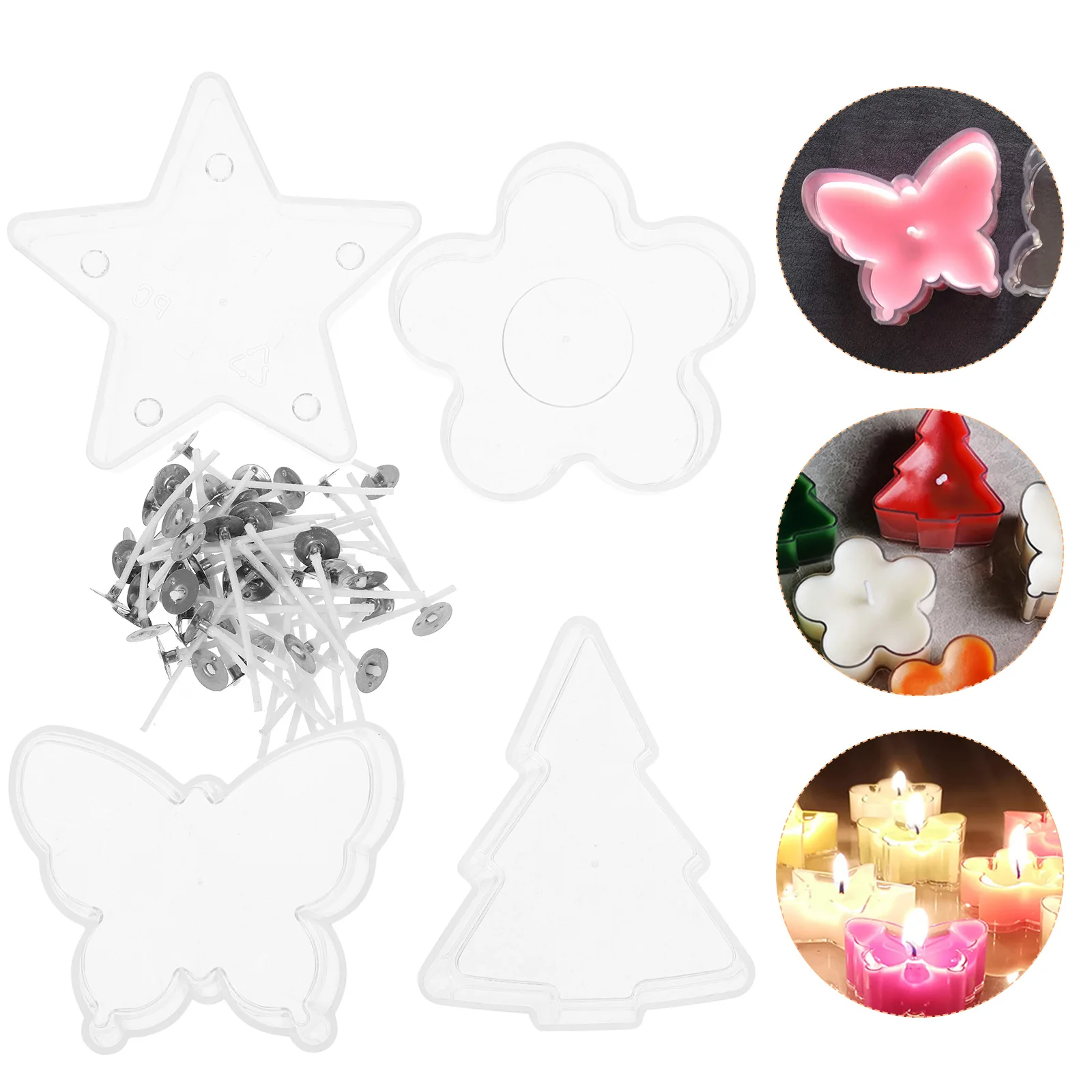 

1 set Reusable Plastic Containers Transparent Diy Jars Wax Tea Light Storage Holder Small Boxes For Making Crafts