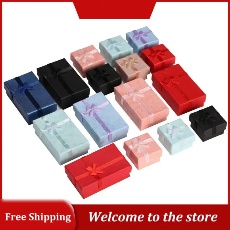 Caja de joyería Assorted Colors Jewelry Sets Display Box For Necklace Earrings Ring 5*8 Packaging Box Jewelry Organizer Christma