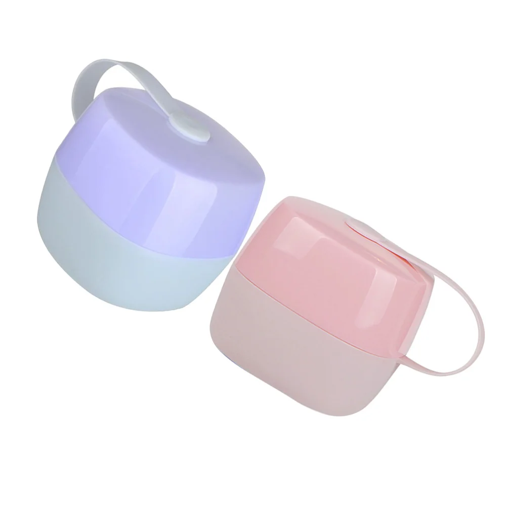 

2Pcs Portable Baby Pacifier Boxes Food Grade PP Storage Case for Pacifiers Clips Purple Pink Portable Pacifier Boxes