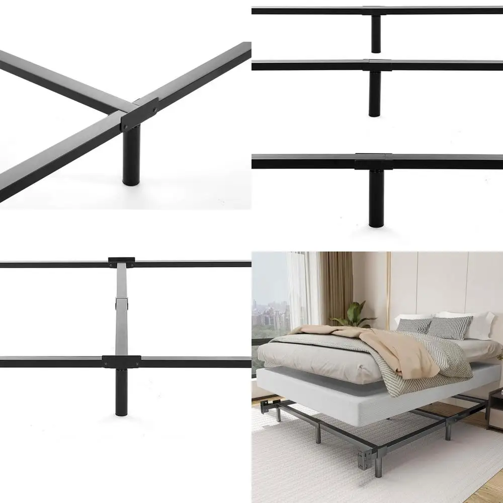 

King Size Metal Bed Frame - 7 Heavy Duty 9-Leg Support, 3000 lbs Capacity, Black