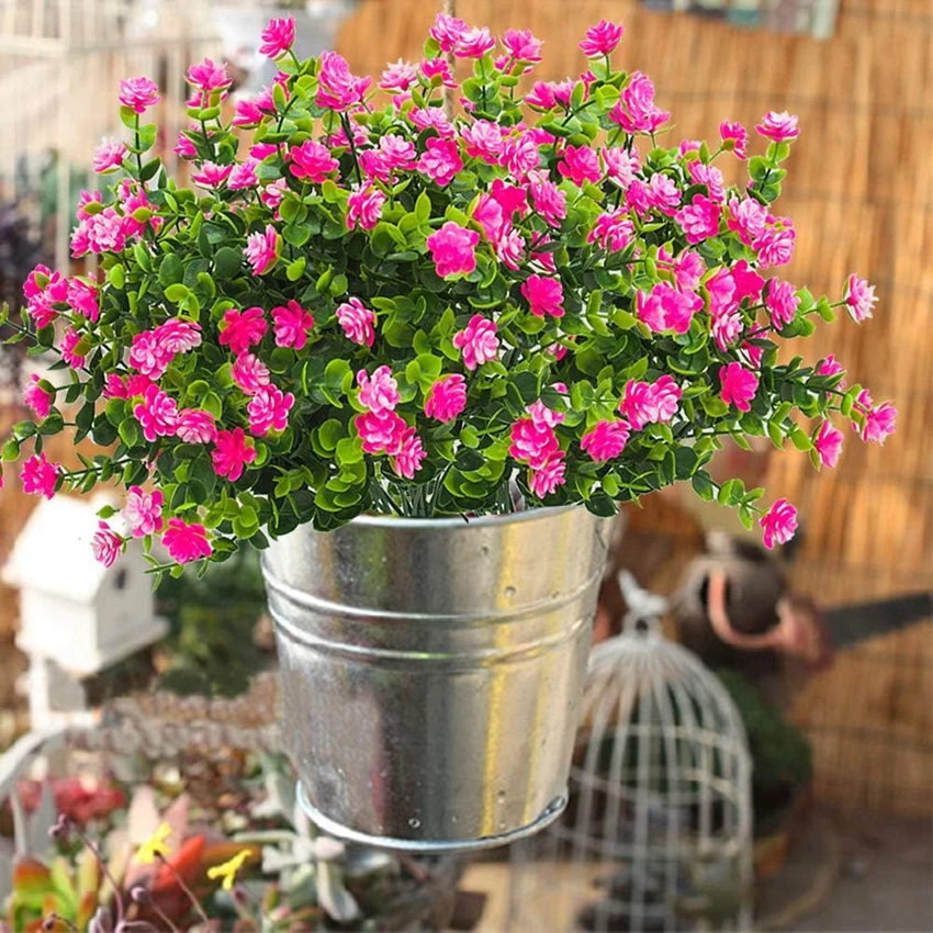 

Artificial Plastic Flowers Fake Eucalyptus Plant Wedding Arch Wreath Home Room Yard Ornamental Festival Scrapbook Outdoor Decor
