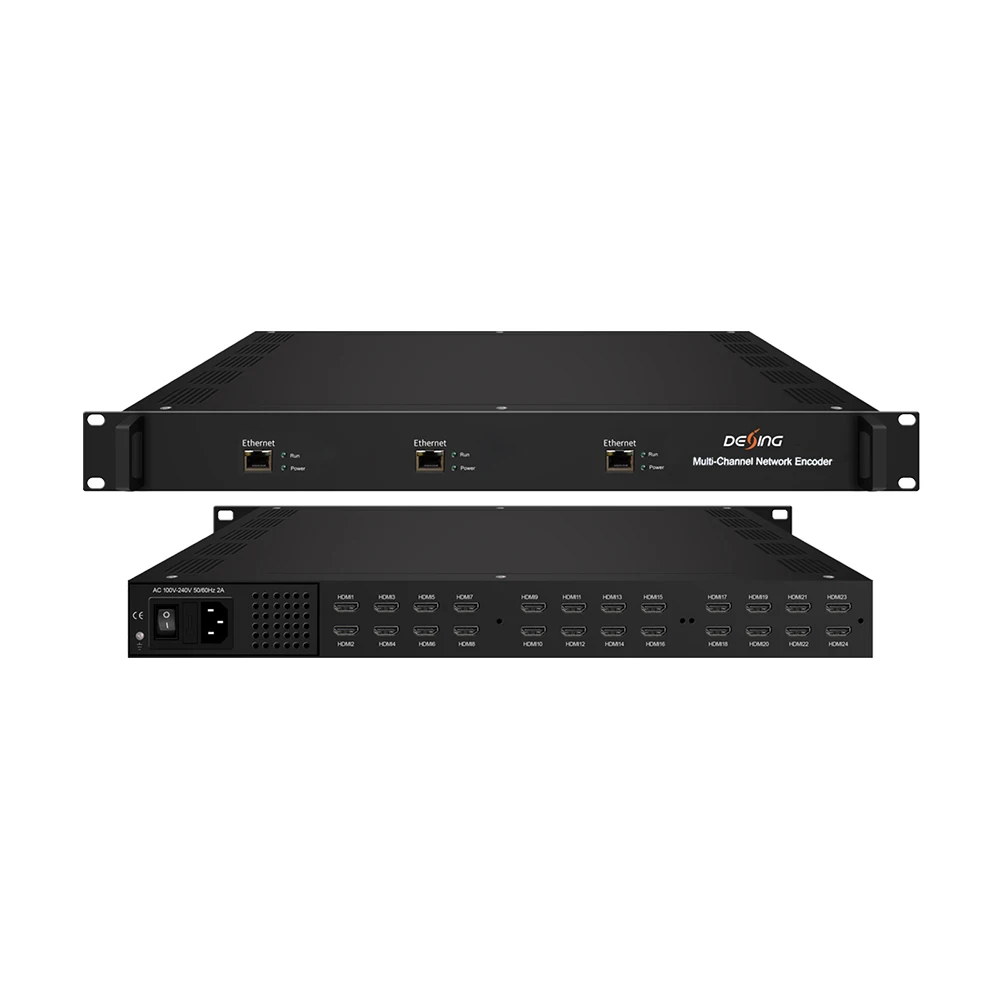 

Рекламное 24 канала HD на IP трансляционное ТВ оборудование аудио видео конвертер H.265 кодировщик H.264