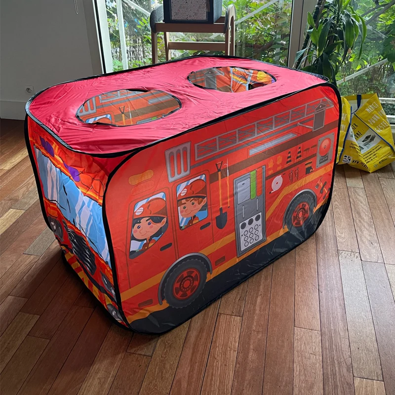 1pc Game House Play Tent Fire Truck Police Bus Foldable Pop Up Toy Playhouse Child Toy Tent Ice Cream Firefighting Model House