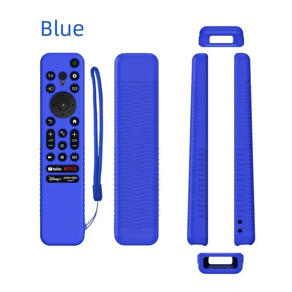 Remote Case Shockproof Silicone Cover With Lanyard Compatible For Sony RMF-TX800U/C/P/T/900U Voice Remote