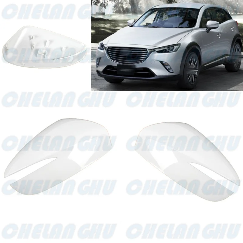 

1 Pair white Paintable Rear Mirror Housing Cover Cap for Mazda CX-3 2016 2017 2018 2019 CX-5 2015 2016 car accessories