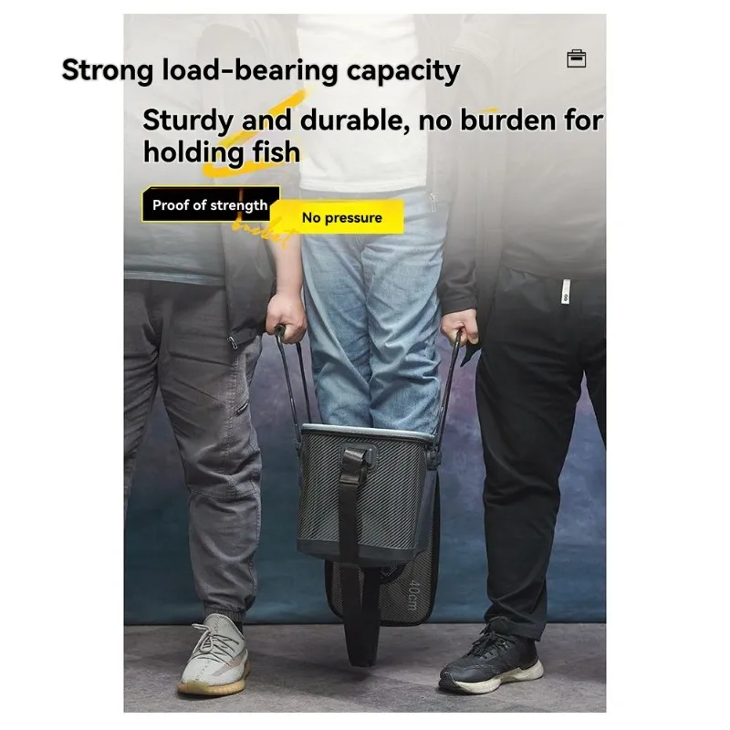 Carbon Pattern Injection Molded Base Fish Bucket For Multi-Functional Fishing Gear
