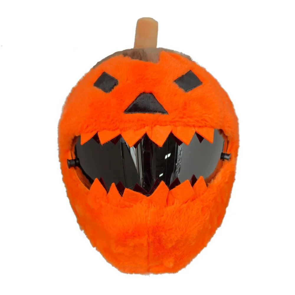 Pluszowa nakładka na kask motocyklowy z motywem dyni na Halloween, zabawny pokrowiec ochronny na kask na Boże Narodzenie, akcesoria motocyklowe. — 2