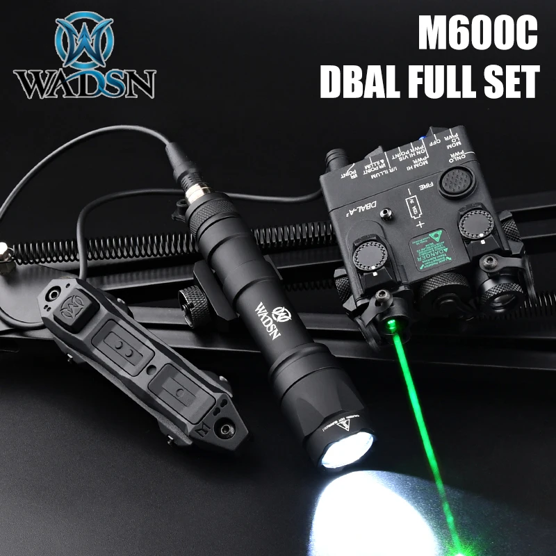 Surefir DBAL A2 Fully Functional M600 M600C Tactical Flashlight Weapon light Red Green Blue Hunting Laser Dual Control Pressure