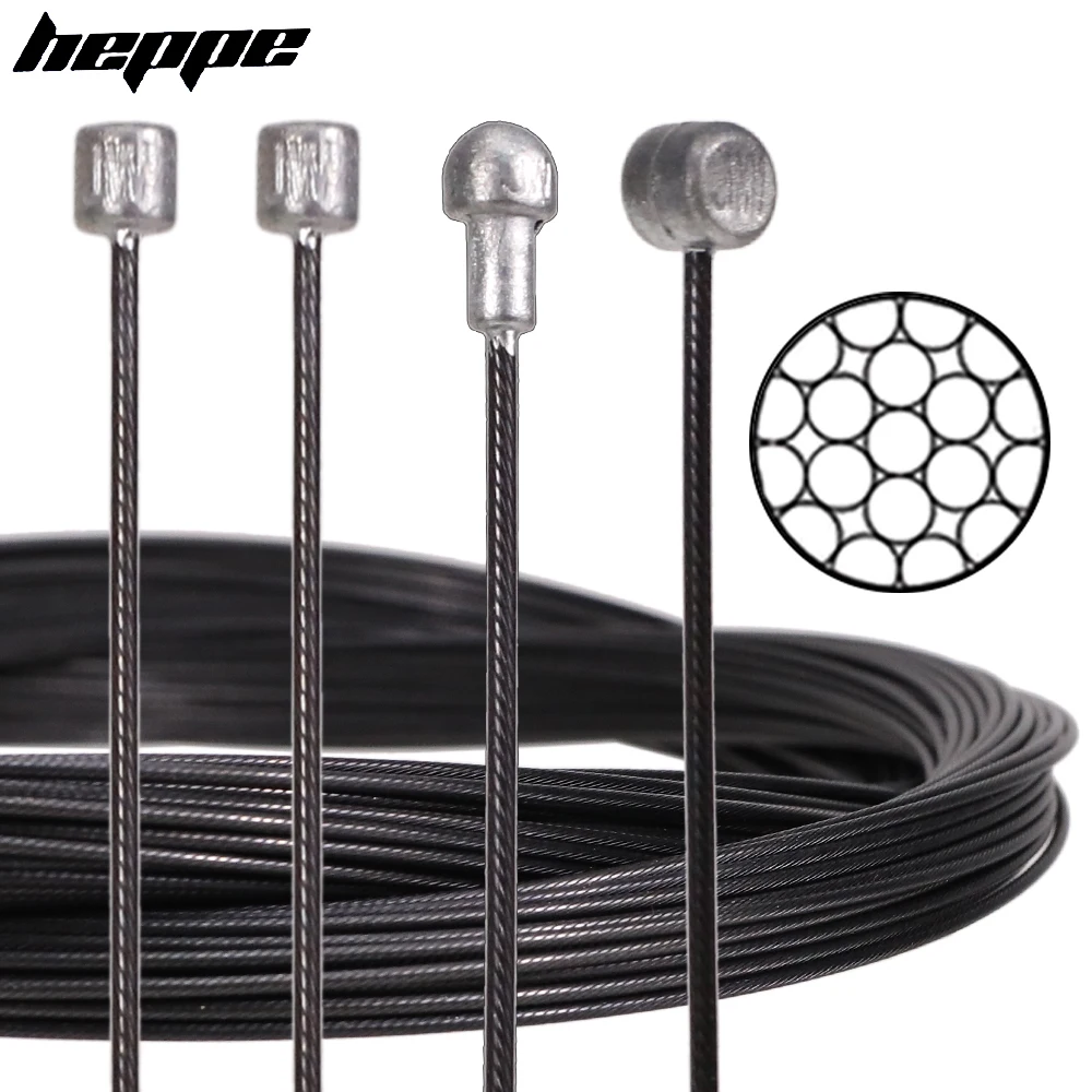 HEPPE MTB Road Bike Shifter Brake Cable Set Bike Front Rear Brake Derailleur Cable Nano Coating Grinding Stainless Steel Cable