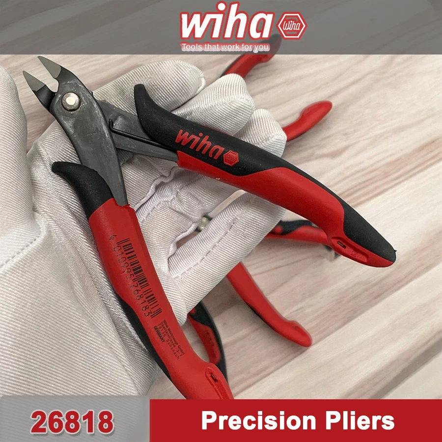 WIHA Precision Wire Cutters 138mm with Short Narrow Head for Holding Small Components Electronic Needle-nose Plier 26818