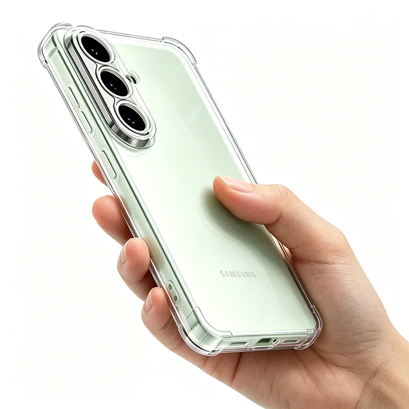 3D Airbag Clear Case For Samsung Galaxy S26 S25 S24 S23 FE Ultra Plus Shockproof A57 A37 A17 A27 A56 A36 A16 A55 A15 A54 A14
