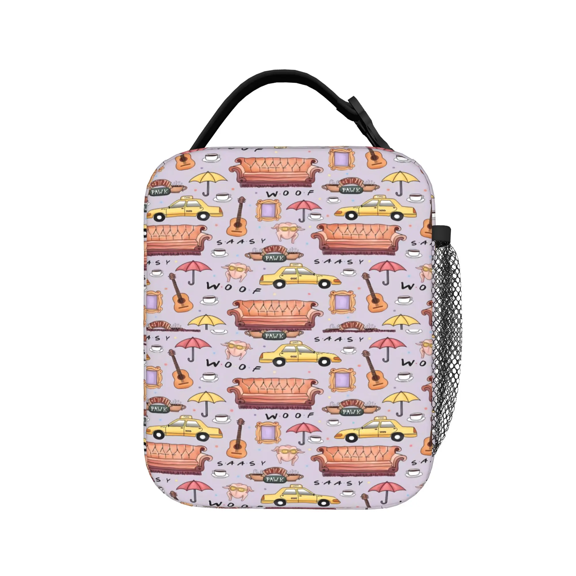 Custom Friends Logo Lunch Bag  Fun Lunch Box For Girls Travel Portable Cooler Bag Oxford Print Tote Food Bags