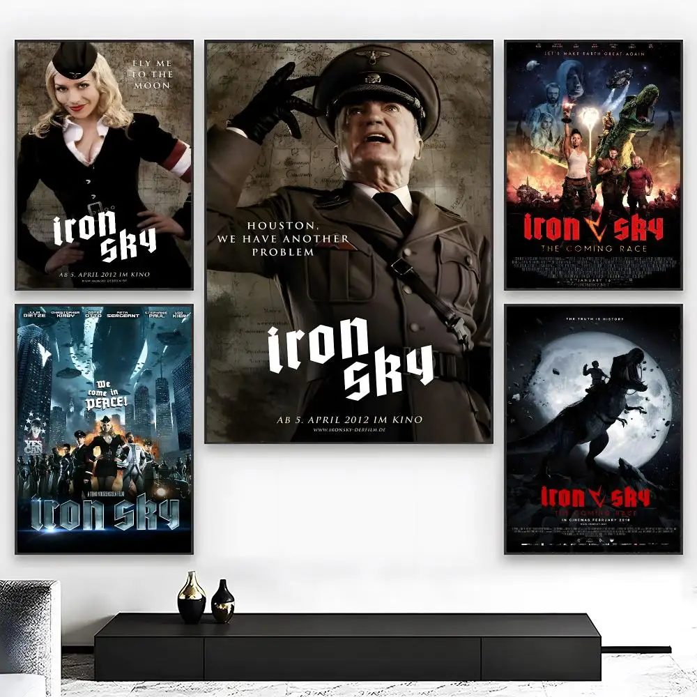 Retro Space Movie I-Iron Sky Poster  High-definition Art Sticker Self Adhesive Waterproof Home Decoration