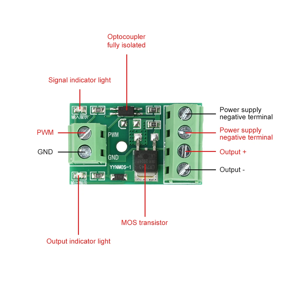 MOS Modulo driver di isolamento accoppiatore ottico Transistor ad effetto di campo Trigger Switch Kit elettronico della scheda controller di controllo PWM