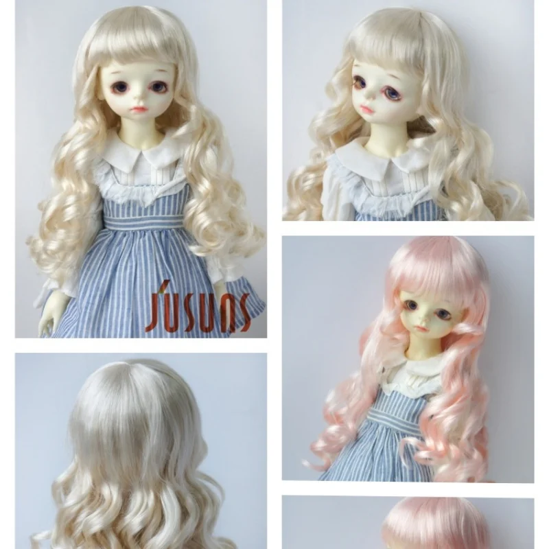 

JD462 1/3 Pretty Long Curly BJD Wigs Suit For Doll Head Circumference Around 20.5-23cm Size 8-9inch SD Hair Doll Accessories