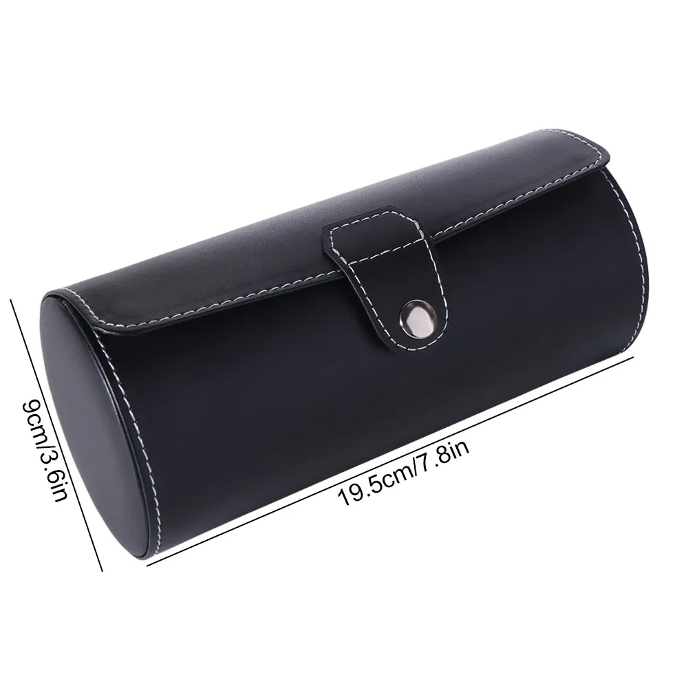 Portable Watch Storage Box PU Leather 3 Slots Watch Display Case Vintage Gift Watch Roll Travel Case Watches Organizer