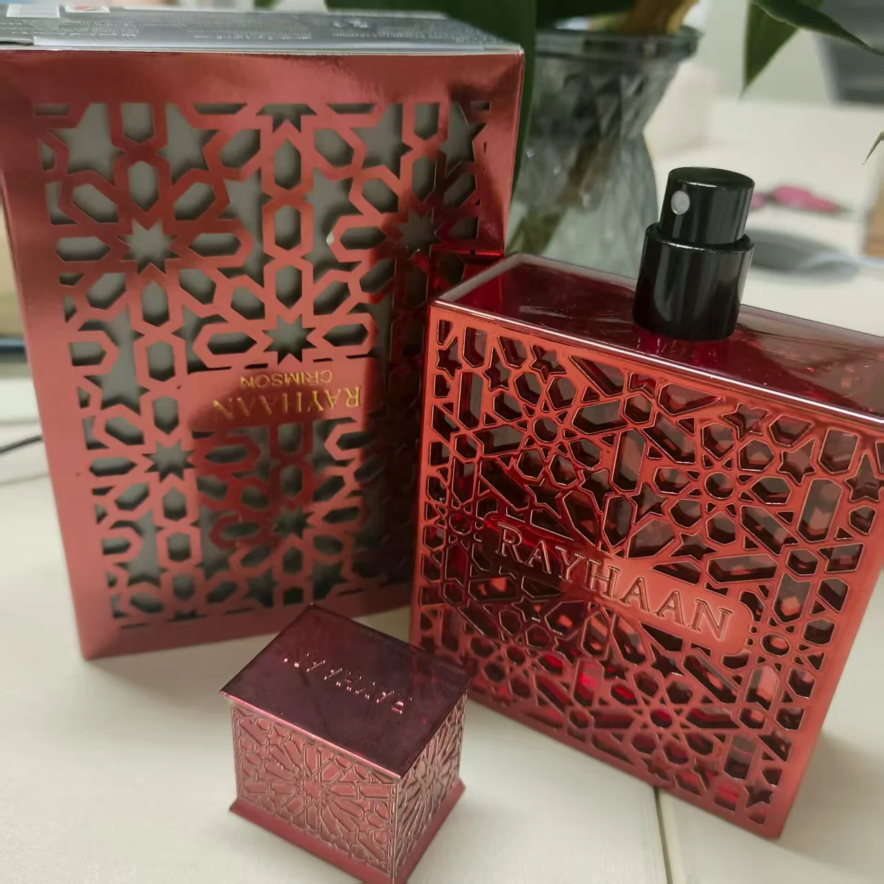 Rayhaan carmesim eau de parfum homme spray 100ml perfumes árabes originais nobre duradouro picante madeira feromônio perfume colônia
