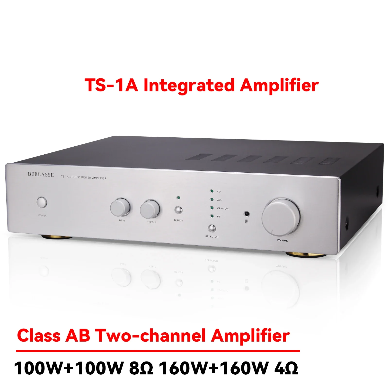 

AMXEKR HIFI 2.0 Dual-channel 160W*2 Stereo Home Speaker Amplifier Dual-ring Bull Bluetooth 5.0 Remote Control