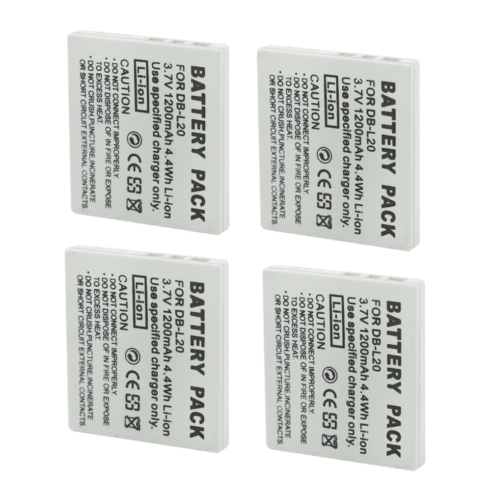 

DB-L20 DBL20 Battery for Sanyo Xacti DMX-C1 C4 C5 C6 CA6 CA65 CA8 CA9 CG5 CG6 CG65 CG9 DSC-C4 C5 E6 J4 VPC-C1 C4 C40 Batteries