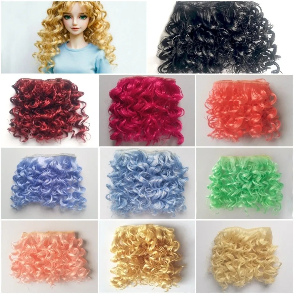 15CM Length Curly Doll Hair Imitation Wool Roll Gradient Color DIY Toy Hair Chemical Fiber Doll Hair Extensions For BJD SD Doll